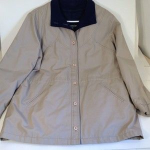 Vintage Womens London Fog Tan Jacket Coat Removable Lining Water Resistant Sz 16